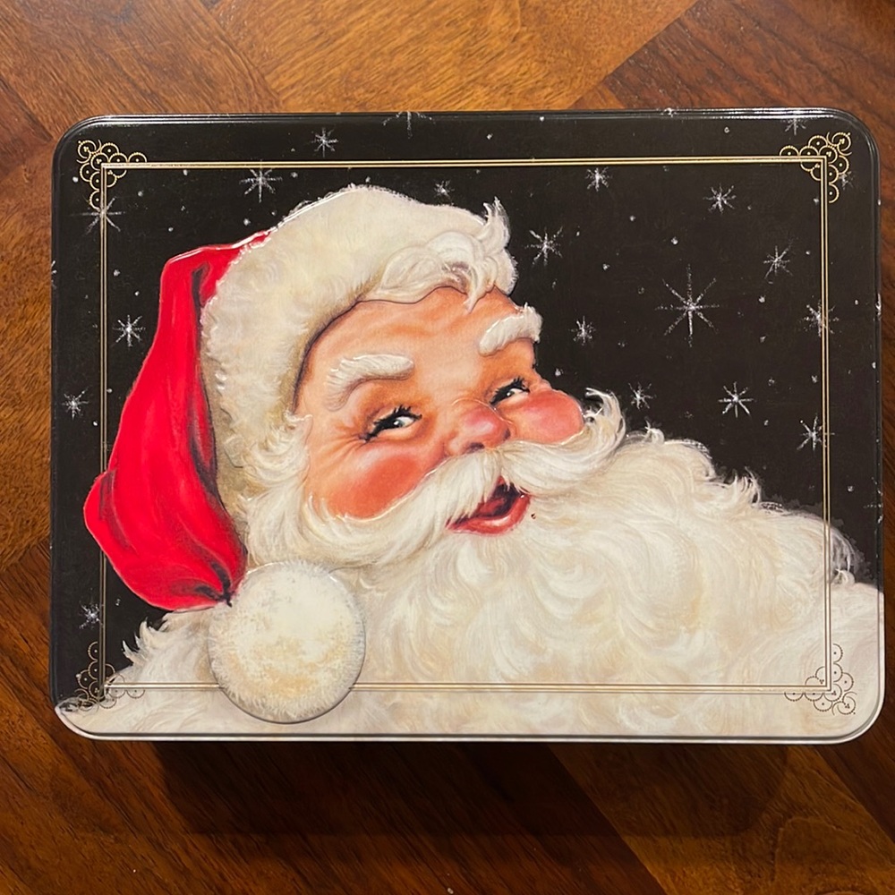 VINTAGE (2001 EDITION) MILKY WAY JOLLY SANTA RECTANGLE METAL CANISTER - EMPTY